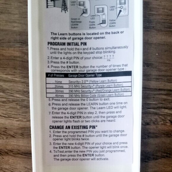 Garage Wireless Keyless Entry 877Max 878Max Compatible 315 MHz 390 MHz Brand New - Picture 6 of 6